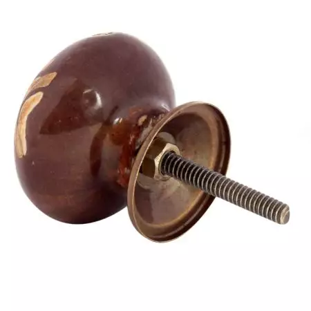 Cherry Wave Etched Ceramic Cabinet Knobs